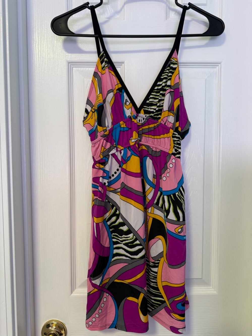 Vintage Abstract Print Slip Dress